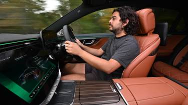 Jordan Katsianis driving the Mercedes S-Class