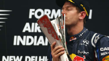 Sebastian Vettel celebrates
