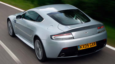 Aston Martin V12 Vantage coupe rear tracking