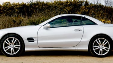 Side view of Mercedes SL500