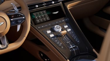 Aston Martin DB12 Volante - infotainment system, gear selector and switchgear