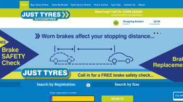 Just Tyres homepage