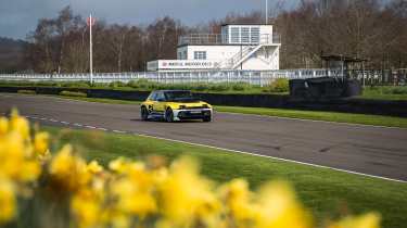 Renault 5 Turbo 3E driving on track