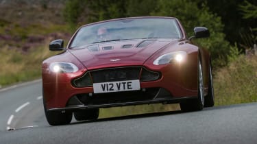 Aston Martin V12 Vantage S Roadster front action