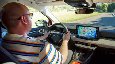 Ellis Hyde driving the Skoda Epiq