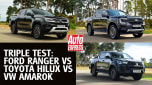 Ford Ranger, Toyota Hilux and Volkswagen Amarok triple test header image