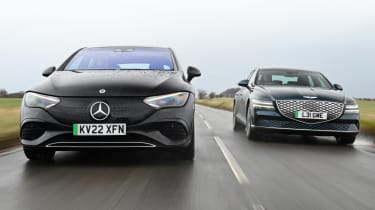 Mercedes EQE vs Genesis G80 - best car group tests 2023