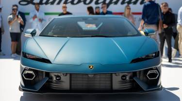 Lamborghini Temerario on display at  Monterey Car Week - front static