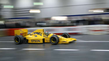 F1 car indoors