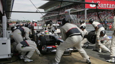 Sergio Perez in the pits