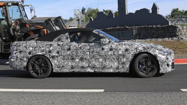BMW M4 Convertible spied - side tracking
