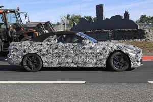 BMW M4 Convertible spied - side tracking