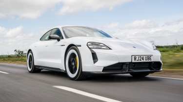 Porsche Taycan Turbo S - front tracking