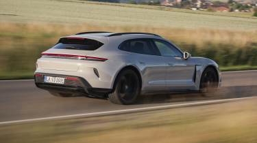 Porsche Taycan Turbo S Sport Turismo with E-Shift - rear tracking