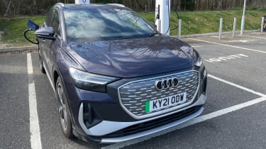 Audi Q4 e-tron final report: Q4 e-tron connected to charger