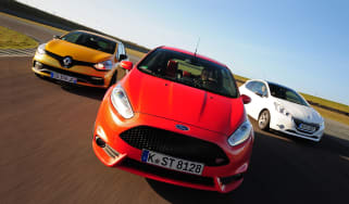 Ford Fiesta ST vs 208 GTi and Clio RS