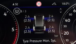 TPMS information on dashboard screen