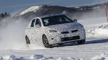 Vauxhall Corsa winter testing - front