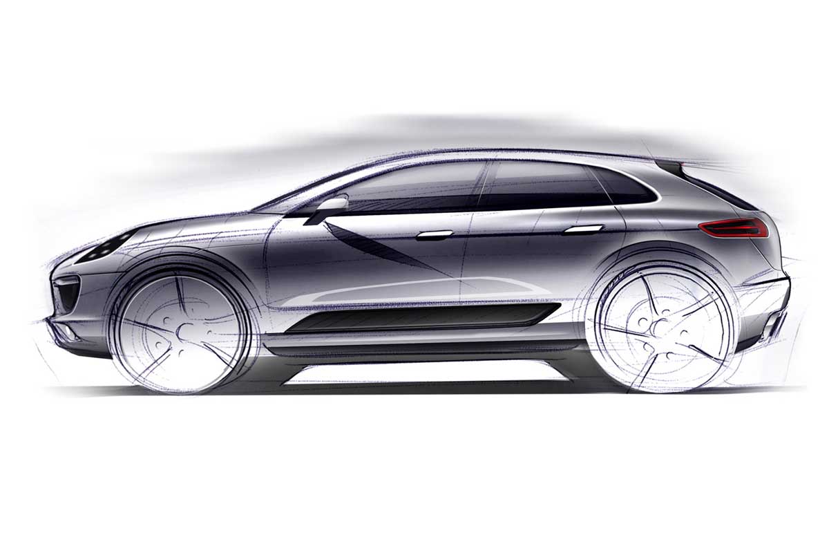 Porsche Macan teaser sketch revealed  News   Auto Express