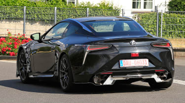 New Lexus LC F coupe spy shots rear