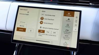 Range Rover Sport SV - infotainment drive settings screen