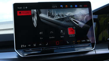 Volkswagen Golf GTI Edition 50 being driven in the UK - infotainment screen