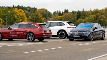 Collection of Mercedes&#039; safety testing cars