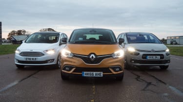 Renault Scenic vs Citroen C4 Picasso vs Ford C-MAX - header