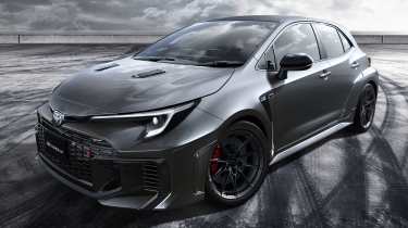 Toyota GR Corolla - static front angled on track 