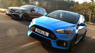 Ford Focus RS Mountune vs Mercedes-AMG A 45 - header