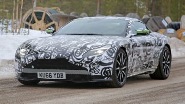 Aston Martin V8 Vantage mule front quarter