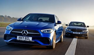 Mercedes C-Class vs BMW 3 Series - front tracking