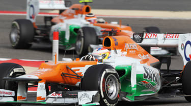 Paul di Resta withe Nico Hulkenberg