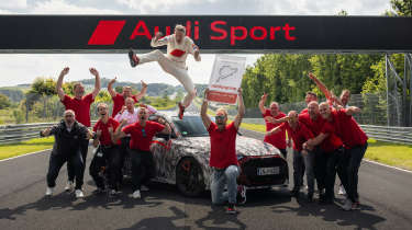 Audi RS 3 facelift disguised 2024 nurburgring team