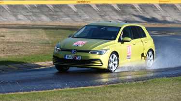 VW Golf - wet tyre testing, front cornering