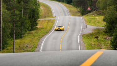 Ford GT Norway road trip - undulating road 