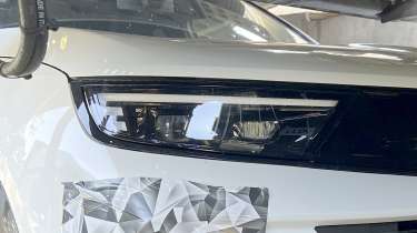 New facelifted Vauxhall Mokka spy shot - front headlight 