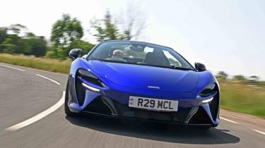 McLaren Artura Spider - front, full width, cornering