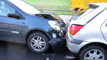 Rear end shunt - car crash