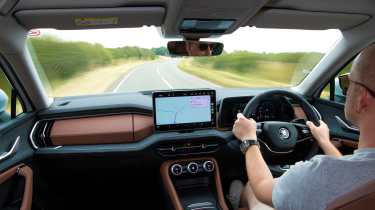 Auto Express chief reviewer driving the Skoda Kodiaq iV