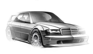 HWA Mercedes 190E design sketch - front