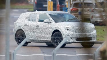 Ford EV SUV (camouflaged) spyshot - cornering