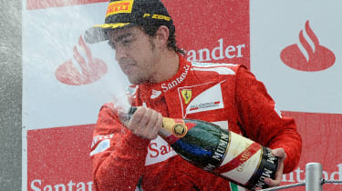 Fernando Alonso on the podium