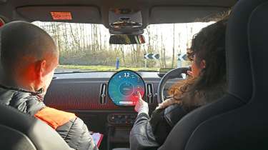 Auto Express UX web developer Victoria Coquet driving the MINI Countryman