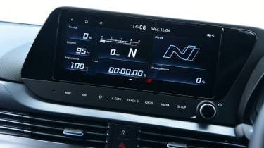 Fiesta ST vs Polo GTI vs i20 N - Hyundai i20 N infotainment screen