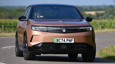 Vauxhall Grandland Electric GS long-term - front cornering