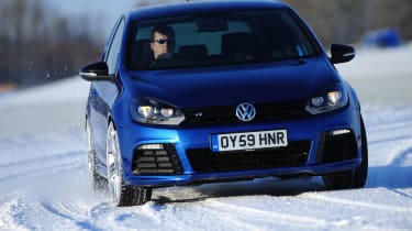 VW Golf R in the snow