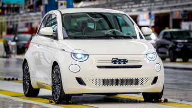 New Fiat 500 Hybrid - factory front 3/4
