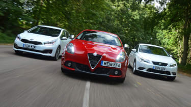 Alfa Romeo Giulietta vs SEAT Leon vs Kia Cee&#039;d - header