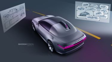 Skoda 100 concept - rear overhead sketch